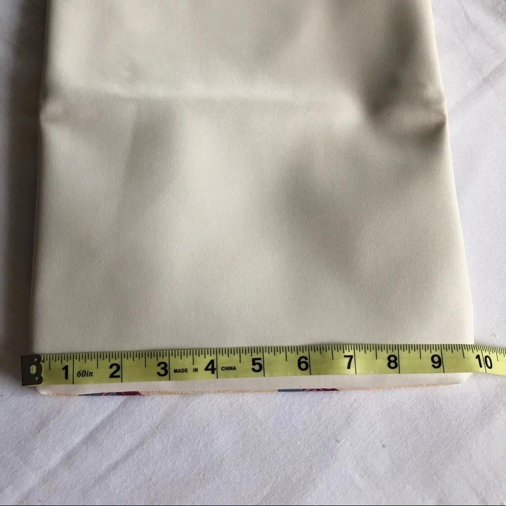 Rachel Pally Reversible Clutch Canvas Light Ivory/ yellow, Burgundy, Blue, Green